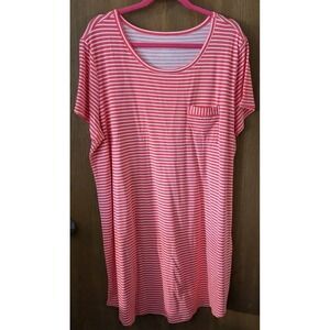 Liz Claiborne XXL Nightgown Short Sleeve Soft Stretch Striped NWT
